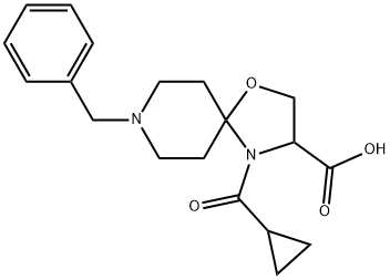 8-benzyl-4-cyclopropanecarbonyl-1-oxa-4,8-diazaspiro[4.5]decane-3-carboxylic acid 구조식 이미지