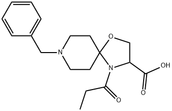 8-benzyl-4-propanoyl-1-oxa-4,8-diazaspiro[4.5]decane-3-carboxylic acid 구조식 이미지
