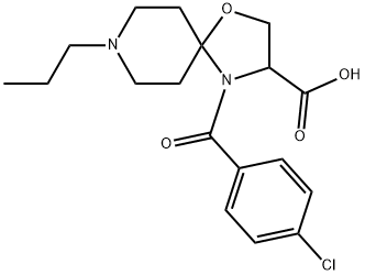 4-(4-chlorobenzoyl)-8-propyl-1-oxa-4,8-diazaspiro[4.5]decane-3-carboxylic acid 구조식 이미지