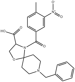 8-benzyl-4-(4-methyl-3-nitrobenzoyl)-1-oxa-4,8-diazaspiro[4.5]decane-3-carboxylic acid 구조식 이미지