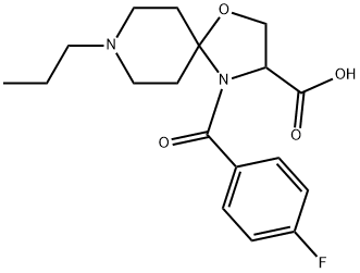 4-(4-fluorobenzoyl)-8-propyl-1-oxa-4,8-diazaspiro[4.5]decane-3-carboxylic acid 구조식 이미지