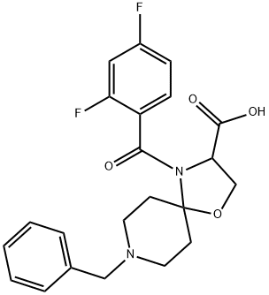 8-benzyl-4-(2,4-difluorobenzoyl)-1-oxa-4,8-diazaspiro[4.5]decane-3-carboxylic acid Structure