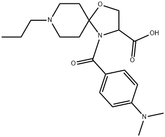 4-[4-(dimethylamino)benzoyl]-8-propyl-1-oxa-4,8-diazaspiro[4.5]decane-3-carboxylic acid 구조식 이미지