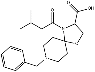 8-benzyl-4-(3-methylbutanoyl)-1-oxa-4,8-diazaspiro[4.5]decane-3-carboxylic acid 구조식 이미지