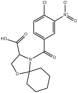 4-(4-chloro-3-nitrobenzoyl)-1-oxa-4-azaspiro[4.5]decane-3-carboxylic acid 구조식 이미지