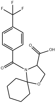 4-[4-(trifluoromethyl)benzoyl]-1-oxa-4-azaspiro[4.5]decane-3-carboxylic acid Structure