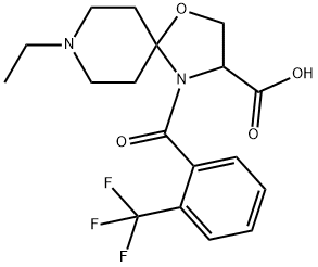 8-ethyl-4-[2-(trifluoromethyl)benzoyl]-1-oxa-4,8-diazaspiro[4.5]decane-3-carboxylic acid 구조식 이미지
