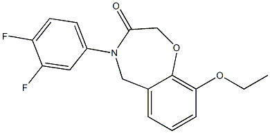 4-(3,4-difluorophenyl)-9-ethoxy-5H-1,4-benzoxazepin-3-one Structure