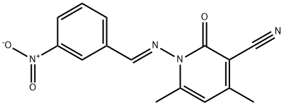 4,6-dimethyl-1-[(3-nitrobenzylidene)amino]-2-oxo-1,2-dihydro-3-pyridinecarbonitrile Structure