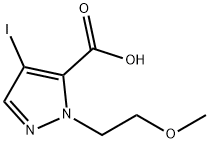 4-Iodo-2-(2-methoxy-ethyl)-2H-pyrazole-3-carboxylic acid 구조식 이미지