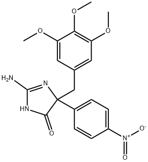 2-amino-5-(4-nitrophenyl)-5-[(3,4,5-trimethoxyphenyl)methyl]-4,5-dihydro-1H-imidazol-4-one Structure