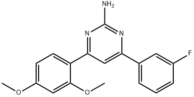 4-(2,4-dimethoxyphenyl)-6-(3-fluorophenyl)pyrimidin-2-amine Structure