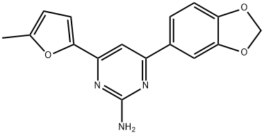 4-(2H-1,3-benzodioxol-5-yl)-6-(5-methylfuran-2-yl)pyrimidin-2-amine Structure