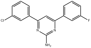 4-(3-chlorophenyl)-6-(3-fluorophenyl)pyrimidin-2-amine 구조식 이미지