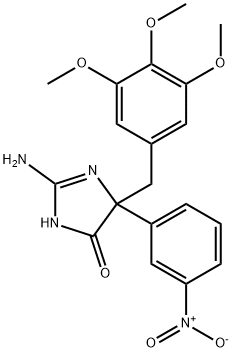 2-amino-5-(3-nitrophenyl)-5-[(3,4,5-trimethoxyphenyl)methyl]-4,5-dihydro-1H-imidazol-4-one 구조식 이미지