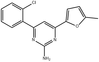 4-(2-chlorophenyl)-6-(5-methylfuran-2-yl)pyrimidin-2-amine Structure