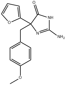 2-amino-5-(furan-2-yl)-5-[(4-methoxyphenyl)methyl]-4,5-dihydro-1H-imidazol-4-one 구조식 이미지