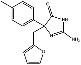 2-amino-5-[(furan-2-yl)methyl]-5-(4-methylphenyl)-4,5-dihydro-1H-imidazol-4-one Structure