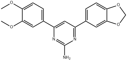 4-(2H-1,3-benzodioxol-5-yl)-6-(3,4-dimethoxyphenyl)pyrimidin-2-amine Structure