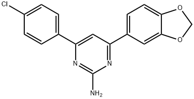 4-(2H-1,3-benzodioxol-5-yl)-6-(4-chlorophenyl)pyrimidin-2-amine 구조식 이미지