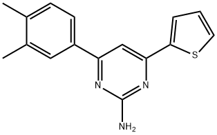 4-(3,4-dimethylphenyl)-6-(thiophen-2-yl)pyrimidin-2-amine Structure