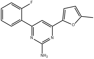 4-(2-fluorophenyl)-6-(5-methylfuran-2-yl)pyrimidin-2-amine 구조식 이미지