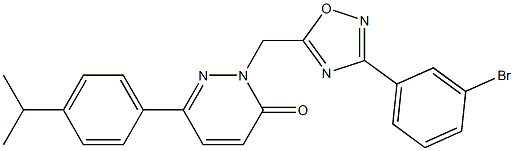 2-[[3-(3-bromophenyl)-1,2,4-oxadiazol-5-yl]methyl]-6-(4-propan-2-ylphenyl)pyridazin-3-one Structure