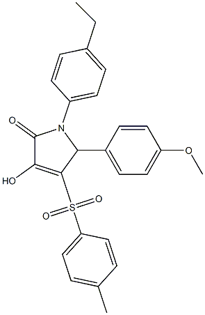 1-(4-ethylphenyl)-4-hydroxy-2-(4-methoxyphenyl)-3-(4-methylphenyl)sulfonyl-2H-pyrrol-5-one Structure