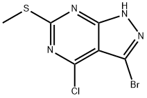 3-Bromo-4-chloro-6-(methylthio)-1H-pyrazolo[3,4-d]pyrimidine Structure