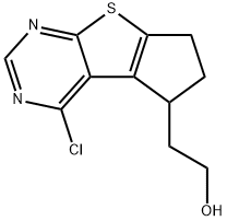 2-(4-CHLORO-6,7-DIHYDRO-5H-CYCLOPENTA[4,5]THIENO[2,3-D]PYRIMIDIN-5-YL)ETHANOL Structure