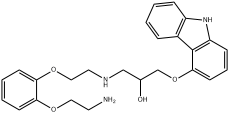 1-[2-[2-(2-aminoethoxy)phenoxy]ethylamino]-3-(9H-carbazol-4-yloxy)propan-2-ol Structure