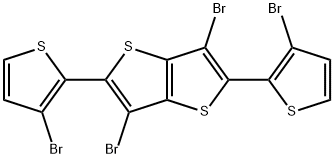 3,6-dibromo-2,5-bis(3-bromothiophen-2-yl)thieno[3,2-b]thiophene 구조식 이미지