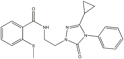 N-[2-(3-cyclopropyl-5-oxo-4-phenyl-1,2,4-triazol-1-yl)ethyl]-2-methylsulfanylbenzamide Structure