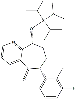 (6R,9R)-6-(2,3-difluorophenyl)-9-tri(propan-2-yl)silyloxy-6,7,8,9-tetrahydrocyclohepta[b]pyridin-5-one Structure