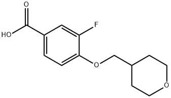 3-Fluoro-4-(oxan-4-ylmethoxy)benzoic acid 구조식 이미지