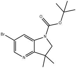 tert-butyl 6-bromo-3,3-dimethyl-2,3-dihydro-1H-pyrrolo[3,2-b]pyridine-1-carboxylate 구조식 이미지