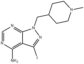 3-Iodo-1-(1-methyl-piperidin-4-ylmethyl)-1H-pyrazolo[3,4-d]pyrimidin-4-ylamine Structure