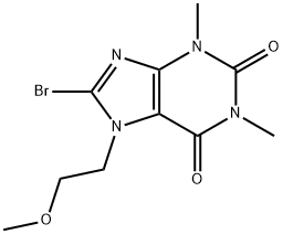 8-BROMO-7-(2-METHOXYETHYL)-1,3-DIMETHYL-3,7-DIHYDRO-1H-PURINE-2,6-DIONE Structure