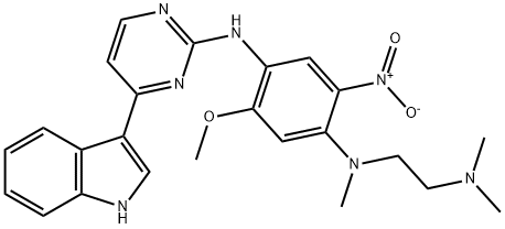 N1-(4-(1H-indol-3-yl)pyrimidin-2-yl)-N4-(2-(dimethylamino)ethyl)-2-methoxy-N4-methyl-5-nitrobenzene-1,4-diamine Structure