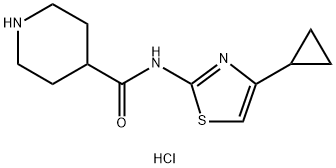 N-(4-cyclopropyl-1,3-thiazol-2-yl)piperidine-4-carboxamide hydrochloride Structure