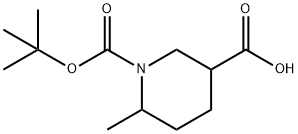 1-(TERT-BUTOXYCARBONYL)-6-METHYLPIPERIDINE-3-CARBOXYLIC ACID 구조식 이미지