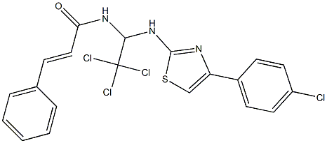 (E)-3-phenyl-N-[2,2,2-trichloro-1-[[4-(4-chlorophenyl)-1,3-thiazol-2-yl]amino]ethyl]prop-2-enamide Structure