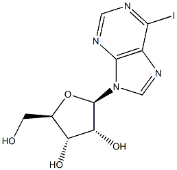 9H-Purine, 6-iodo-9-b-D-ribofuranosyl- Structure