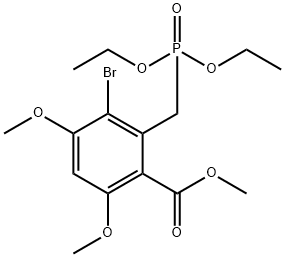 methyl 3-bromo-2-((diethoxyphosphoryl)methyl)-4,6-dimethoxybenzoate Structure