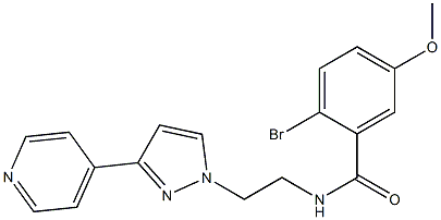 2-bromo-5-methoxy-N-[2-(3-pyridin-4-ylpyrazol-1-yl)ethyl]benzamide Structure