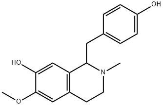1-[(4-hydroxyphenyl)methyl]-6-methoxy-2-methyl-3,4-dihydro-1H-isoquinolin-7-ol 구조식 이미지