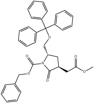 (3S,5S)-benzyl 3-(2-methoxy-2-oxoethyl)-2-oxo-5-((trityloxy)methyl)pyrrolidine-1-carboxylate Structure