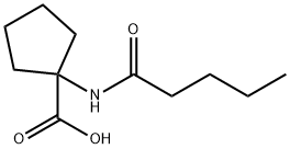 Cyclopentanecarboxylic acid, 1-[(1-oxopentyl)amino]- Structure