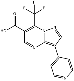 3-(Pyridin-4-Yl)-7-(Trifluoromethyl)Pyrazolo[1,5-A]Pyrimidine-6-Carboxylic Acid Structure