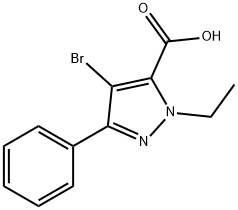 4-bromo-1-ethyl-3-phenyl-1H-pyrazole-5-carboxylic acid Structure